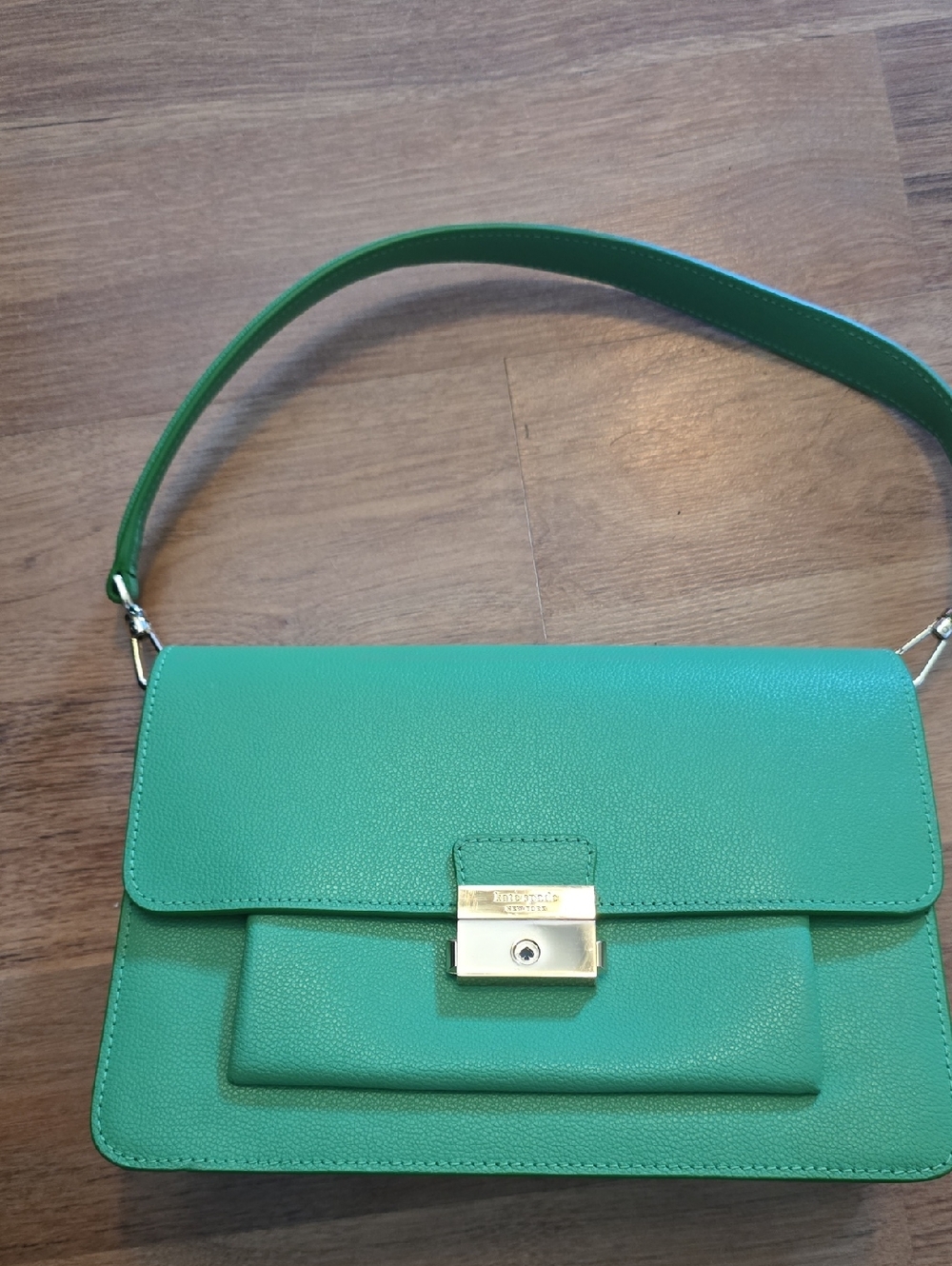 kate spade Kelly Green Leather Mini Shoulder Bag with Gold Hardware